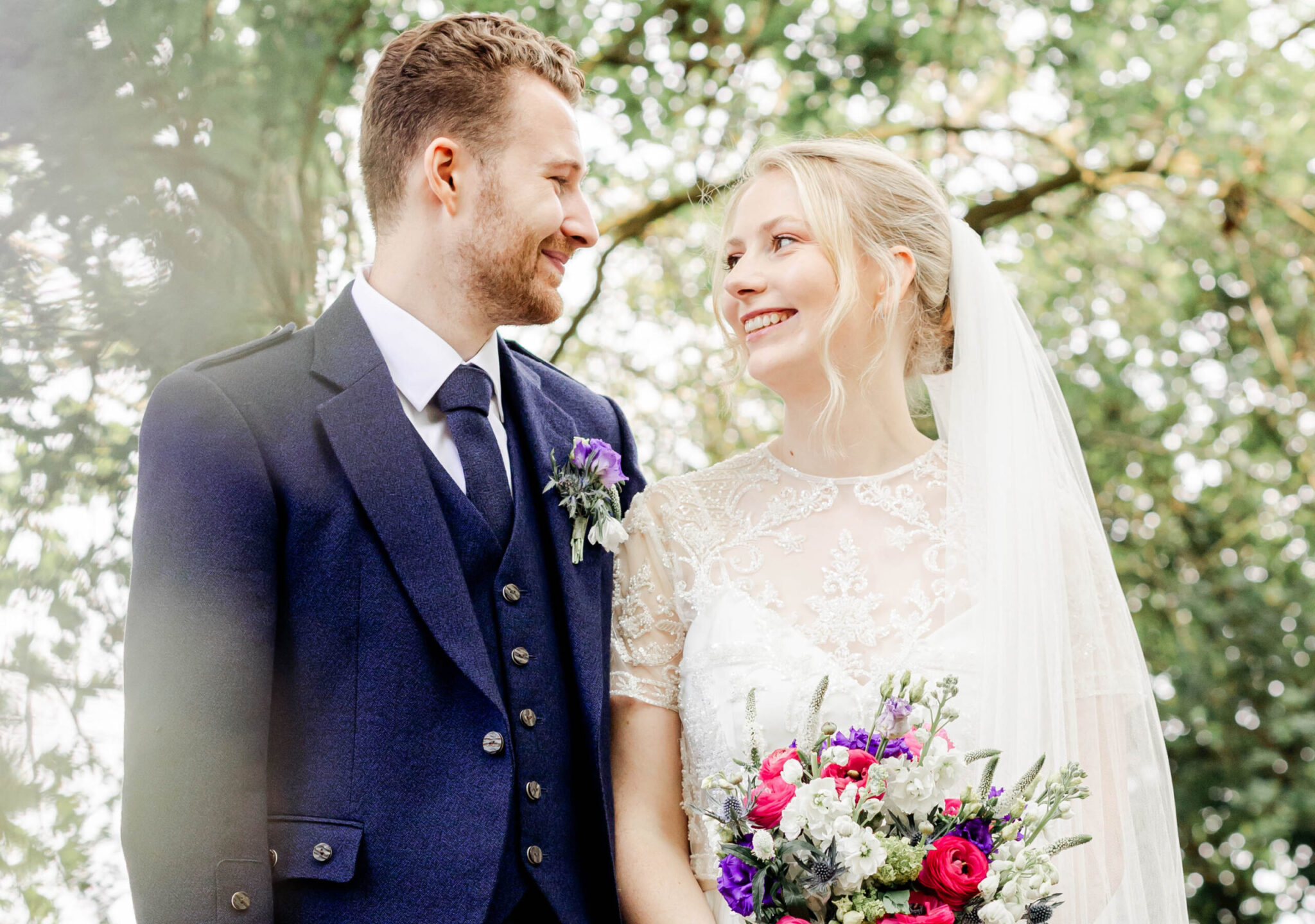 bride and groom ridgeway barns